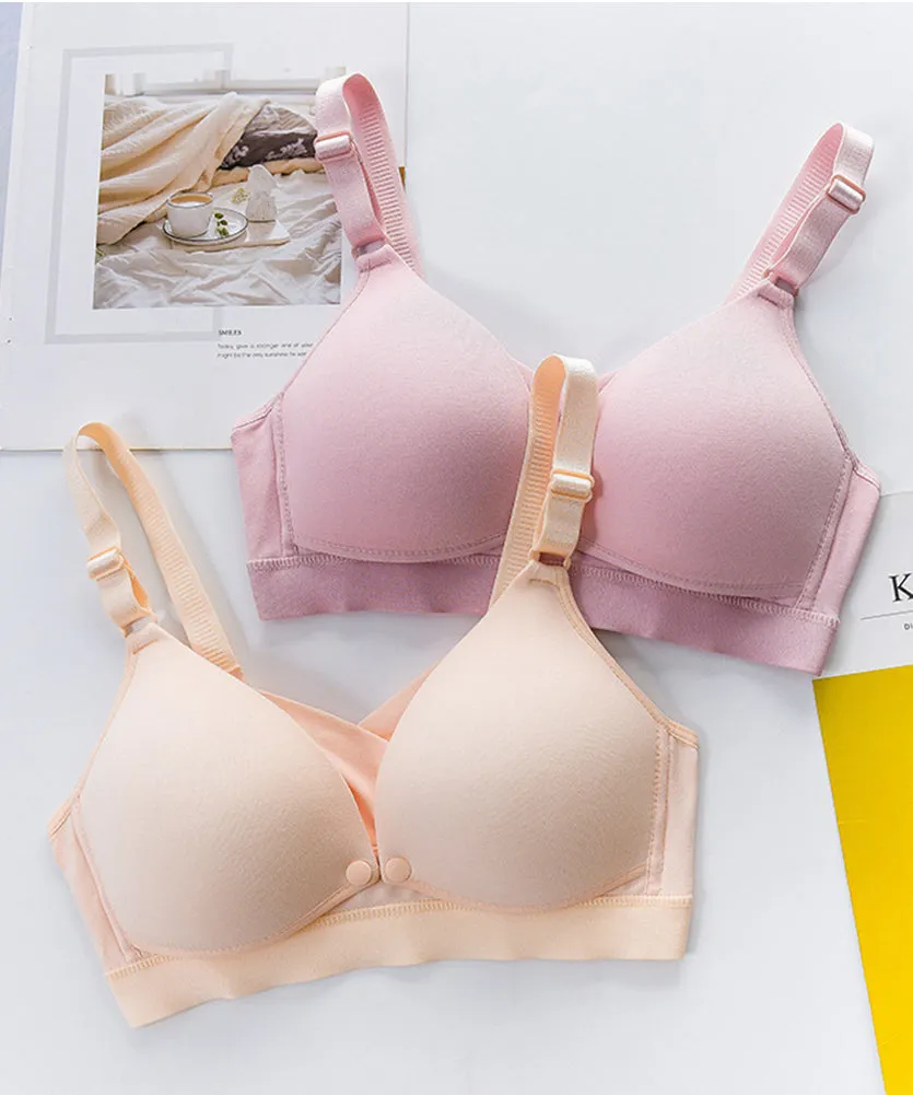 iLoveSIA Damen Still BH mit Knöpfe vorne ohne Bügel NB7051
