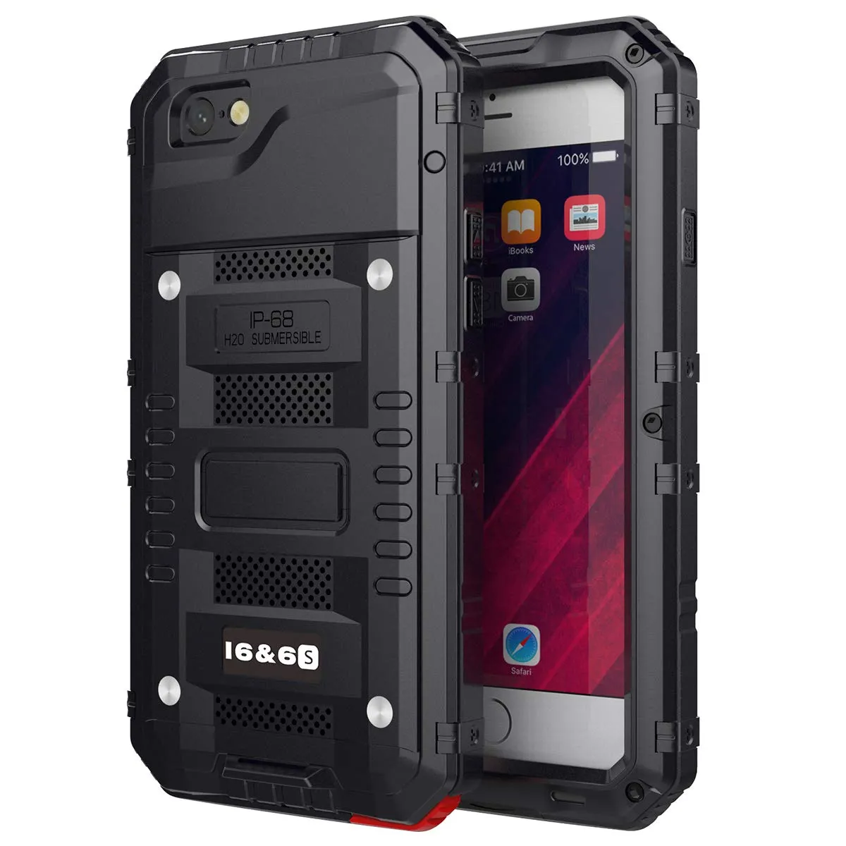 iPhone 6 Plus/6S Plus Waterproof Case, AICase IP68 Underwater Protective Cover Metal Shockproof Shell Built in Screen Protector for iPhone 6 Plus/ 6S Plus