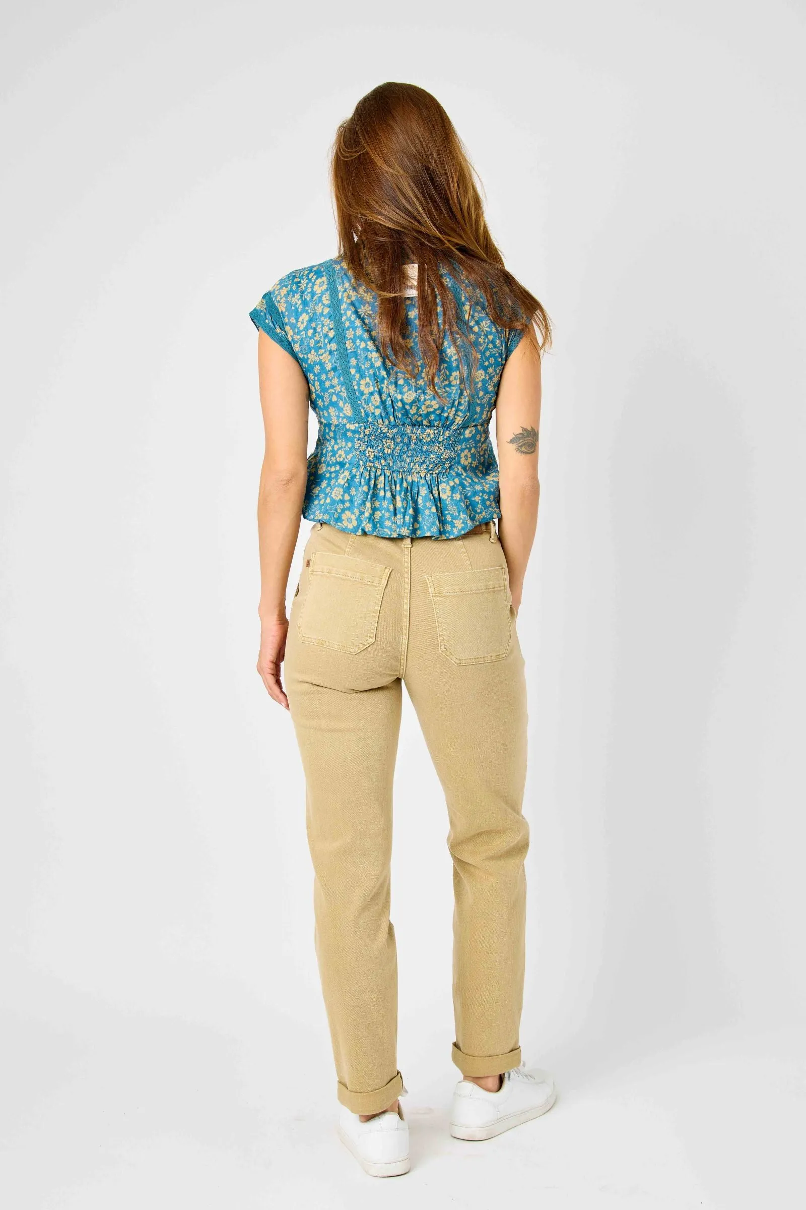 Judy Blue Airplane Mode High Waist Vintage Jogger In Khaki Pants