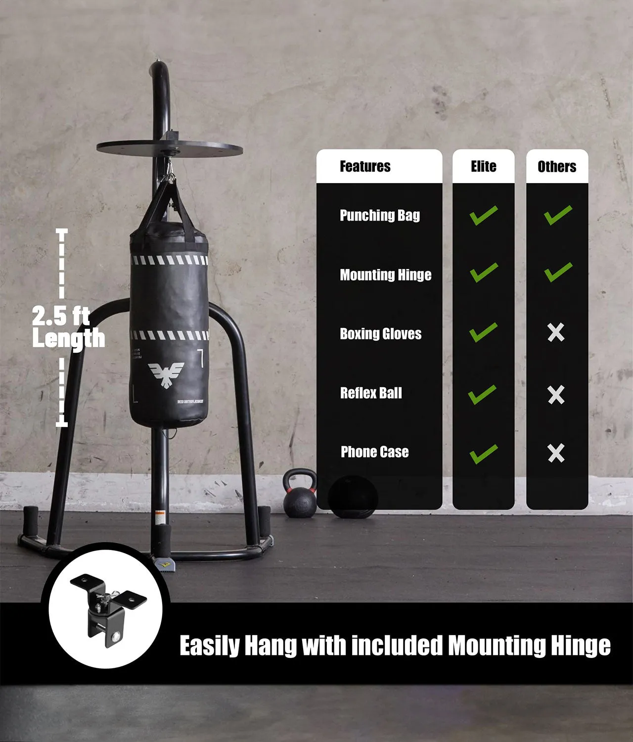 Kids 2.5 ft Essential Boxing Punching Bag Set