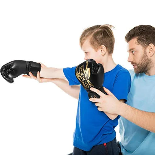 Kids Boxing Gloves, Sparring Gloves for Kids 3-15, Youth Training Gloves with Junior Punch PU Leather, Kids Boxing Gloves for Punching Bag, Kickboxing, Muay Thai, MMA