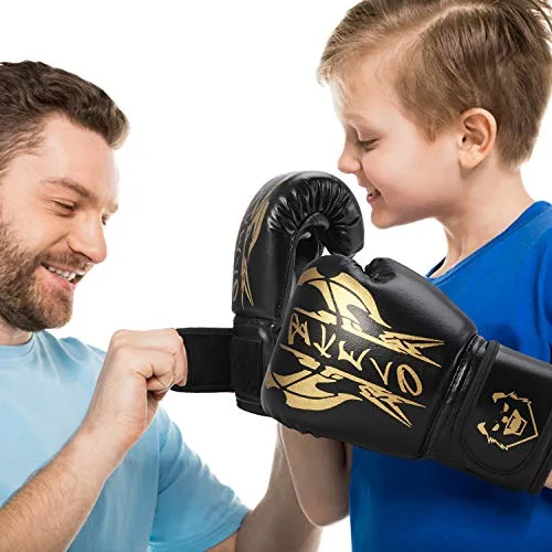 Kids Boxing Gloves, Sparring Gloves for Kids 3-15, Youth Training Gloves with Junior Punch PU Leather, Kids Boxing Gloves for Punching Bag, Kickboxing, Muay Thai, MMA