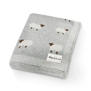 Knit Lamb Blanket | Grey