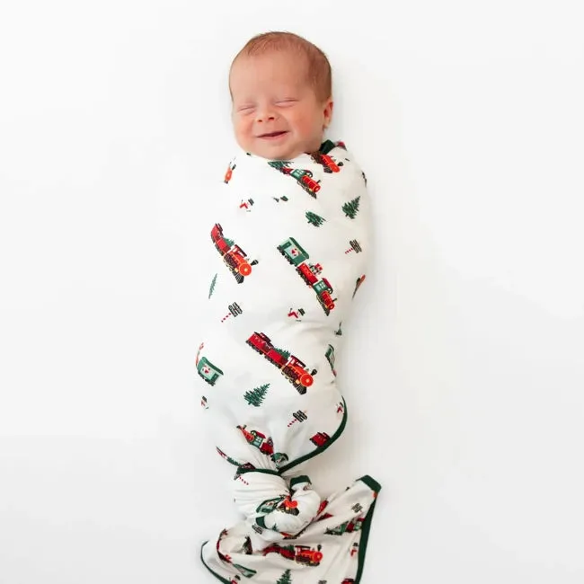 Kyte Baby Printed Swaddle Blanket in Holiday Train