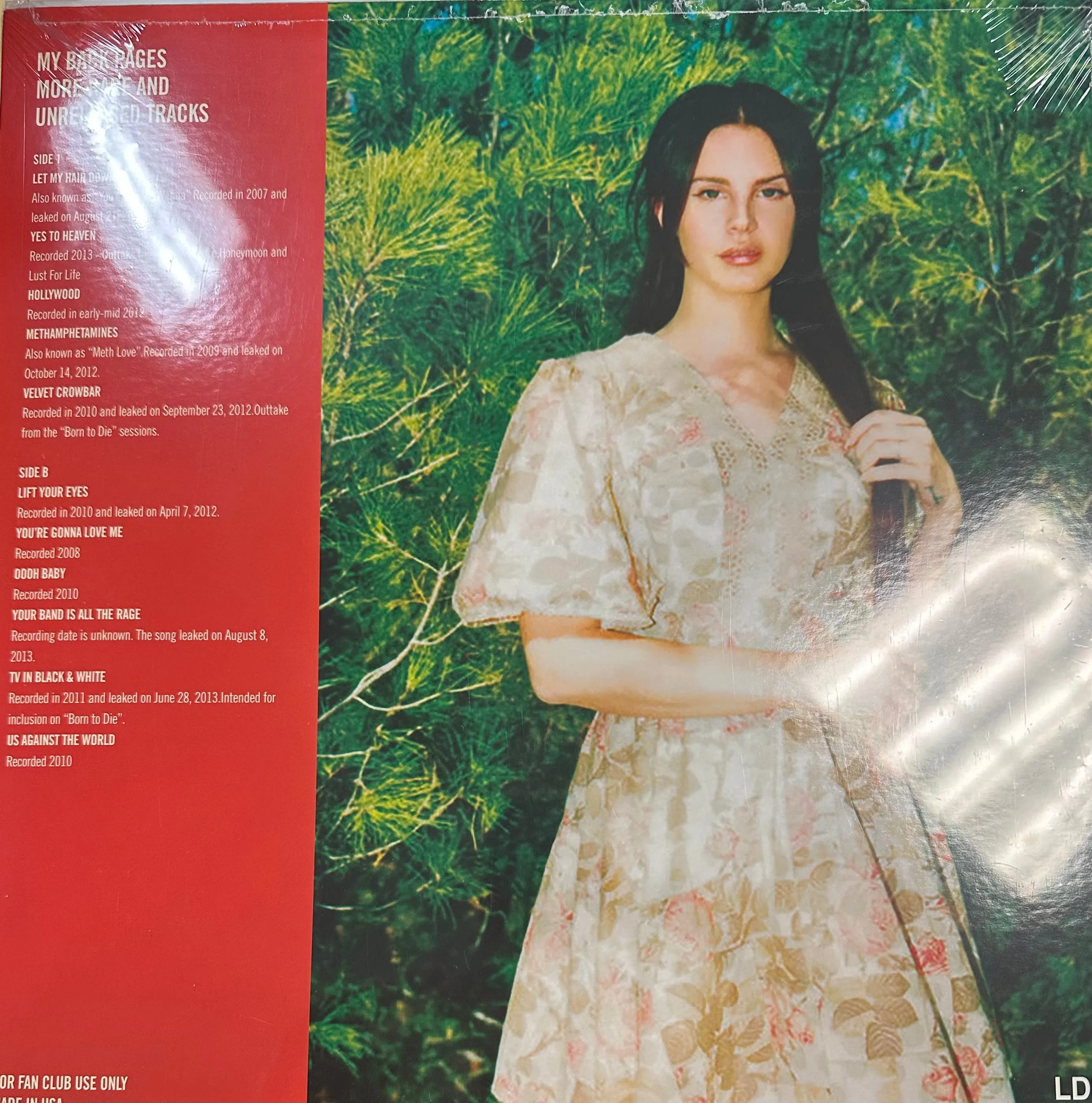 Lana Del Rey –  MY BACK PAGES (RARE & UNRELEASED VOL.4) Vinyl LP Record *Unofficial Release*