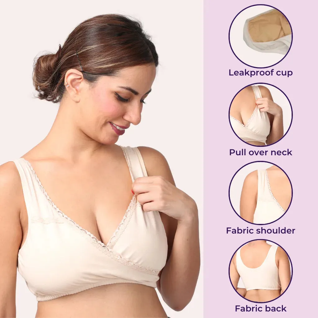 Leakproof Sleep Nursing Bra | Soft & Firm Elastic | 2-Pack