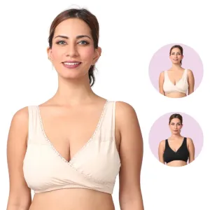 Leakproof Sleep Nursing Bra | Soft & Firm Elastic | 2-Pack
