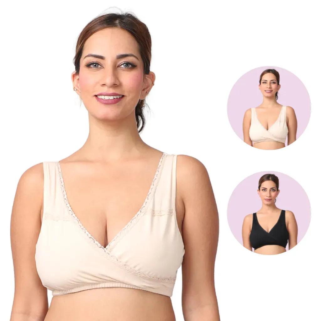Leakproof Sleep Nursing Bra | Soft & Firm Elastic | 2-Pack
