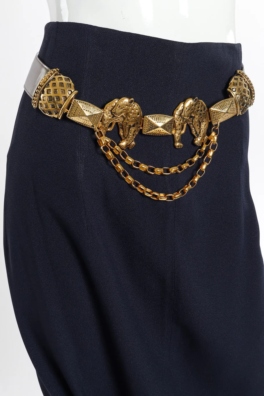 Leopard Buckle Chain Drop Belt