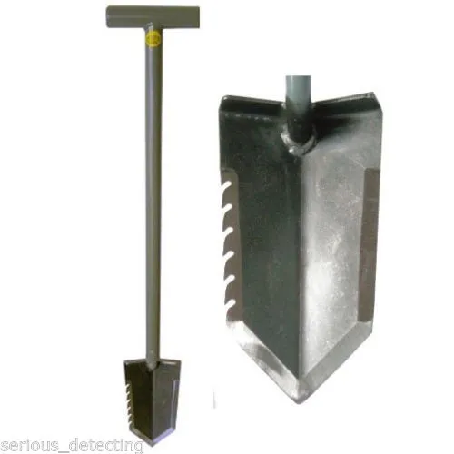 Lesche T-Handle Shovel Serrated Edge and ReadyShovel Leather and Kydex Holster