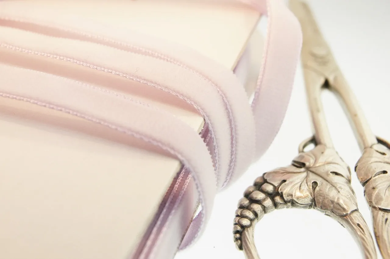 Light Lavender Velvet Ribbon Vintage from France 7mm