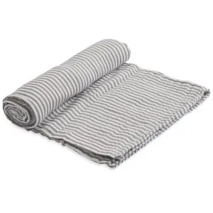 Little Unicorn Cotton Muslin Single Swaddle (Grey Stripe)