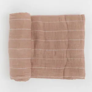 Little Unicorn Cotton Muslin Single Swaddle (Mauve Stripe)