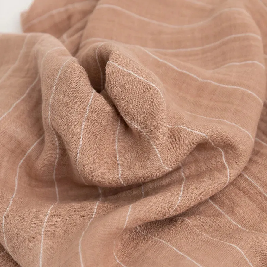 Little Unicorn Cotton Muslin Single Swaddle (Mauve Stripe)