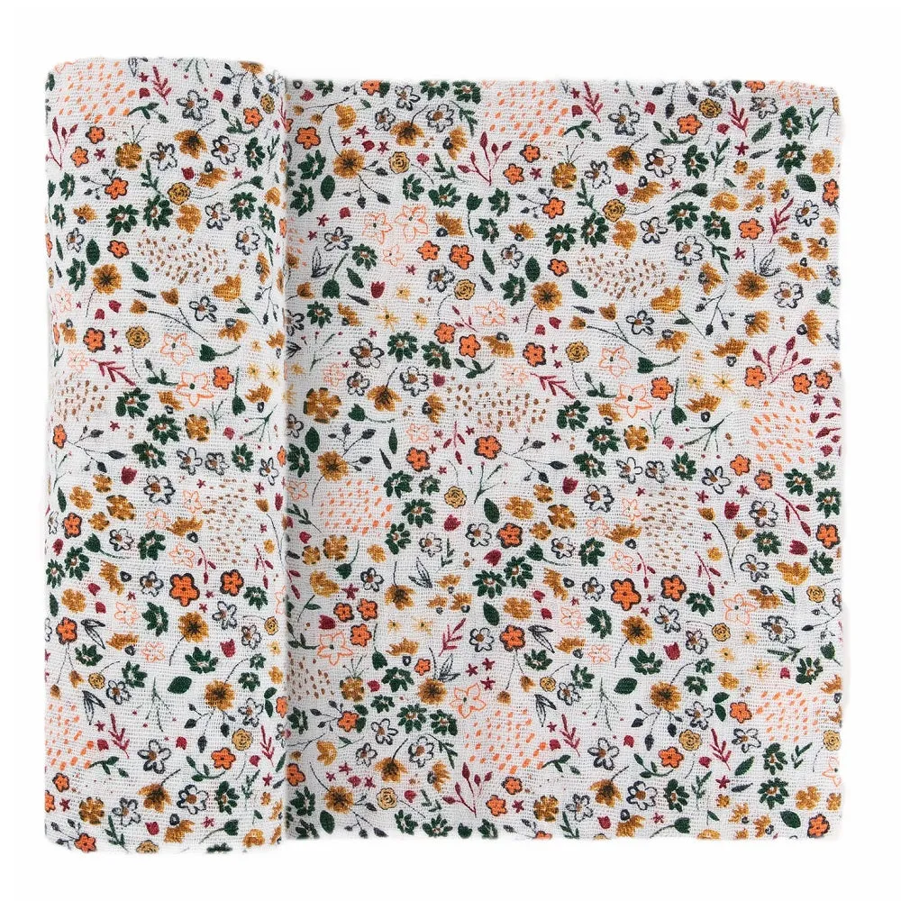 Little Unicorn Cotton Muslin Single Swaddle (Pressed Petals)