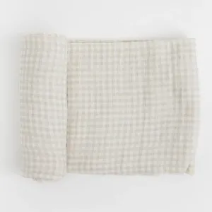 Little Unicorn Cotton Muslin Single Swaddle (Tan Gingham)