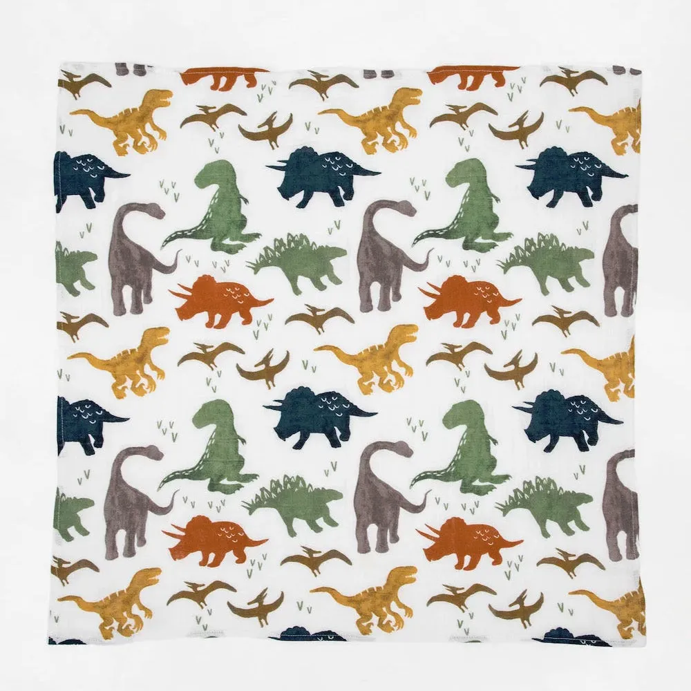 Little Unicorn Cotton Muslin Squares 4-Pack (Dino Friends)