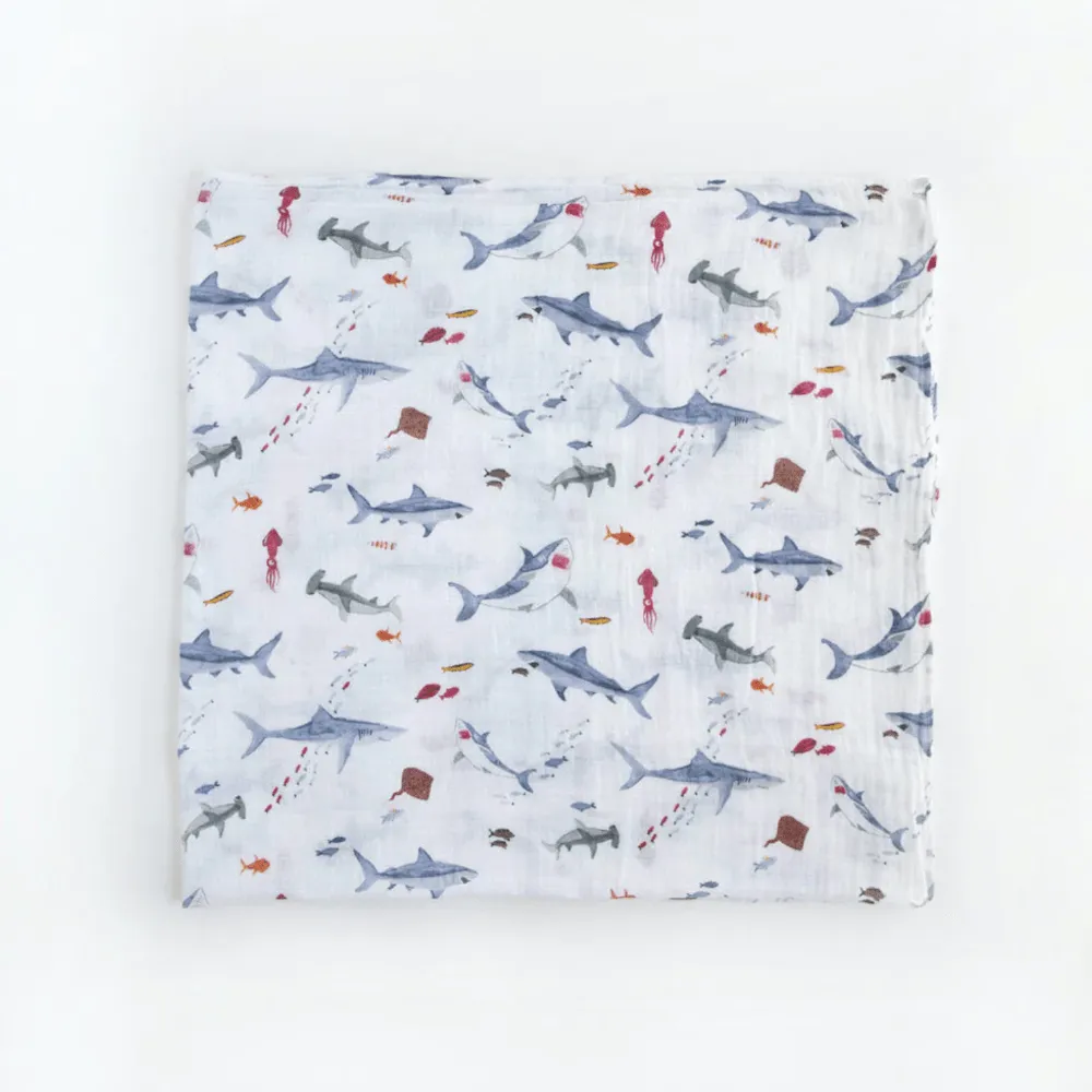 Little Unicorn Cotton Muslin Swaddle - Shark