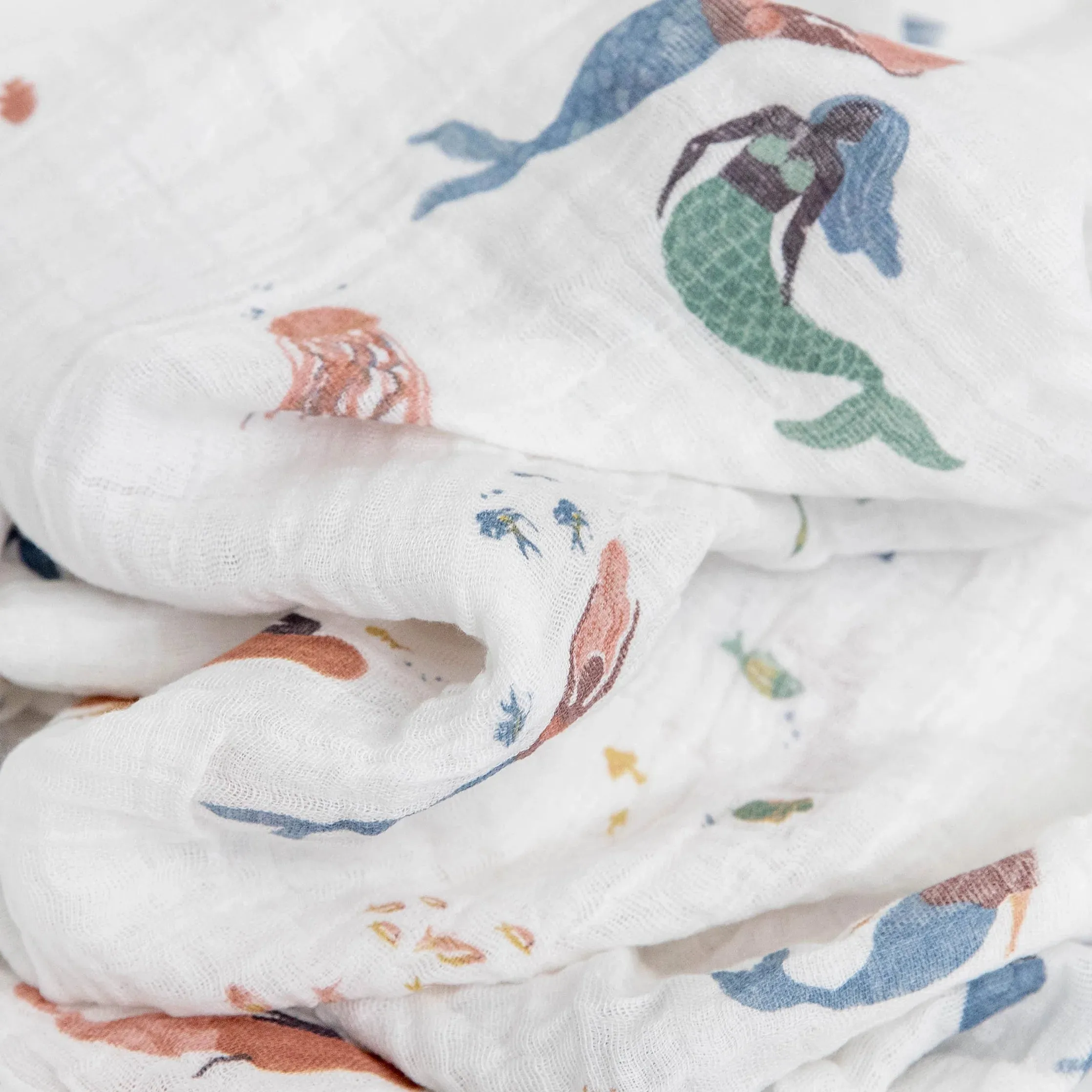 Little Unicorn Mermaids Cotton Muslin Swaddle
