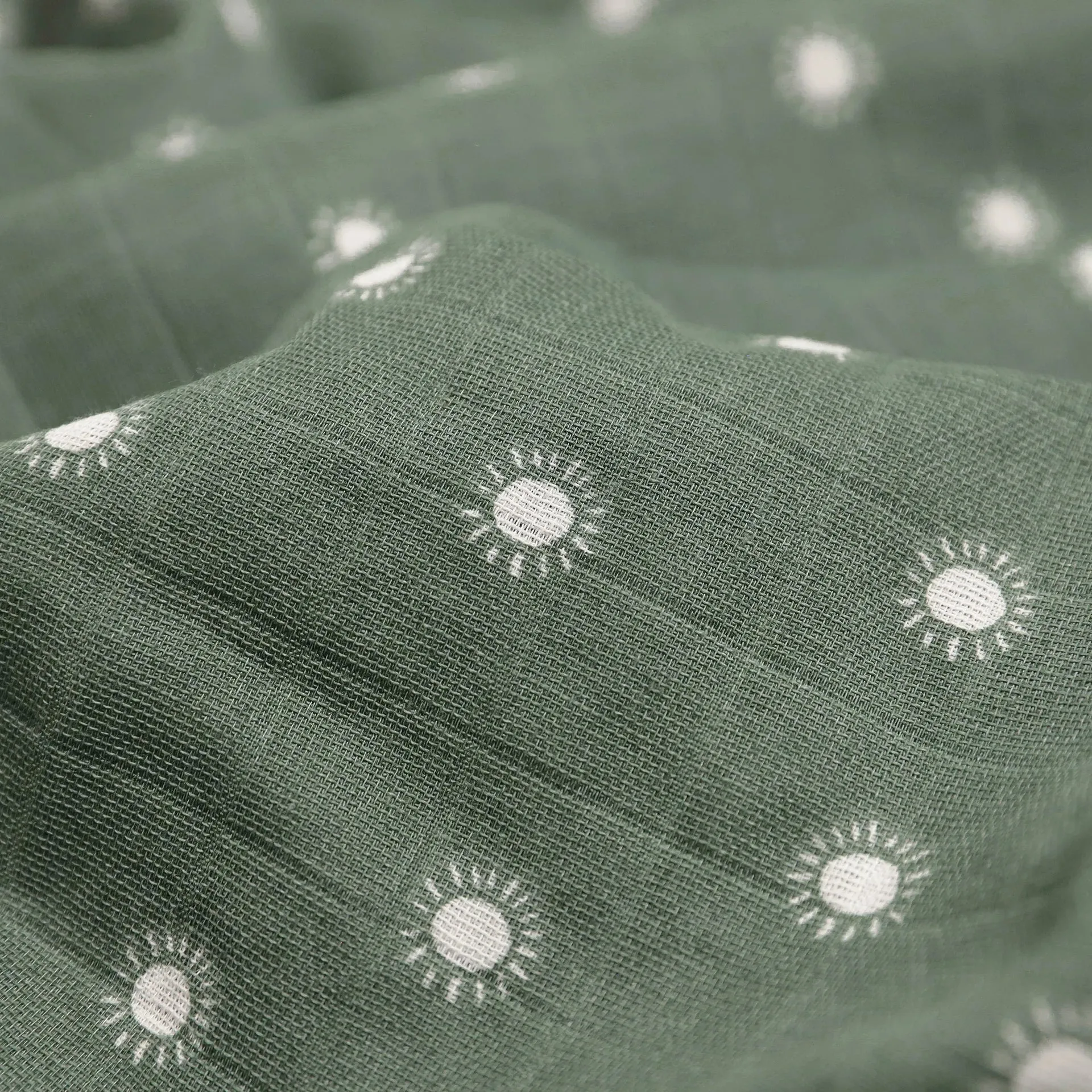 Little Unicorn Organic Cotton Muslin Swaddle Blanket (Sage Suns)