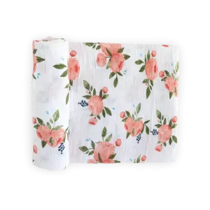 Little Unicorn Watercolor Roses Cotton Muslin Swaddle