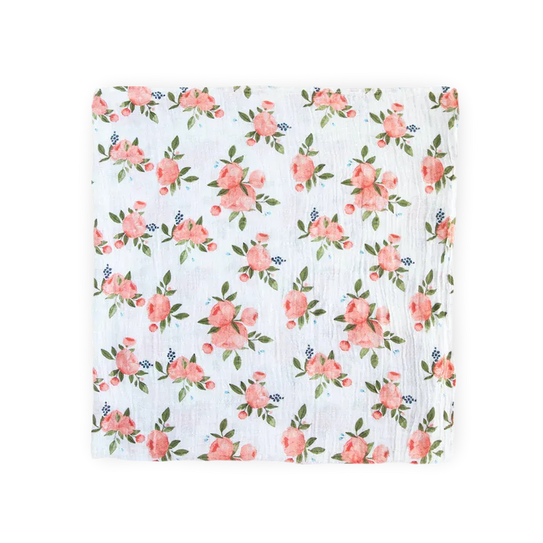 Little Unicorn Watercolor Roses Cotton Muslin Swaddle