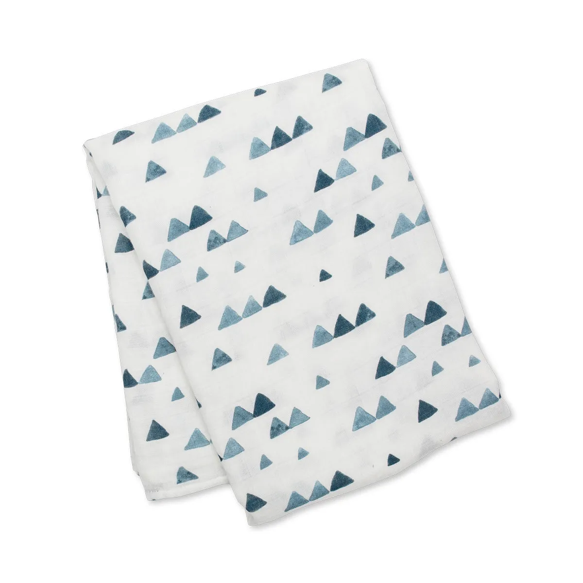 Lulujo Bamboo Muslin Swaddle - Navy Triangles