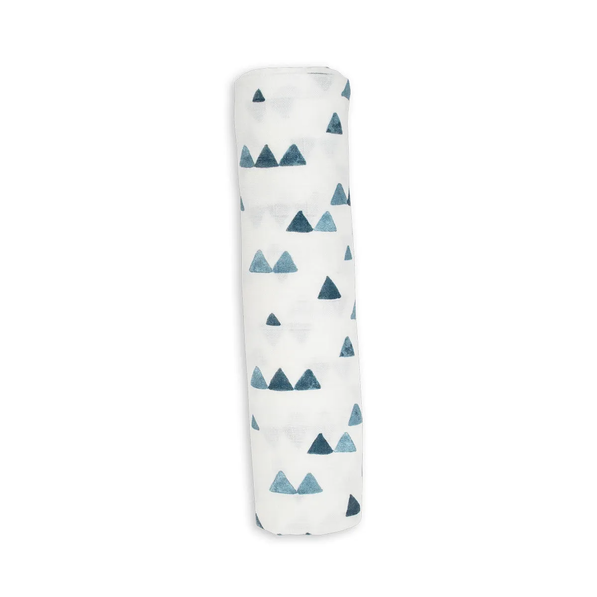 Lulujo Bamboo Muslin Swaddle - Navy Triangles