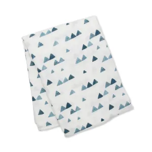 Lulujo Bamboo Muslin Swaddle - Navy Triangles