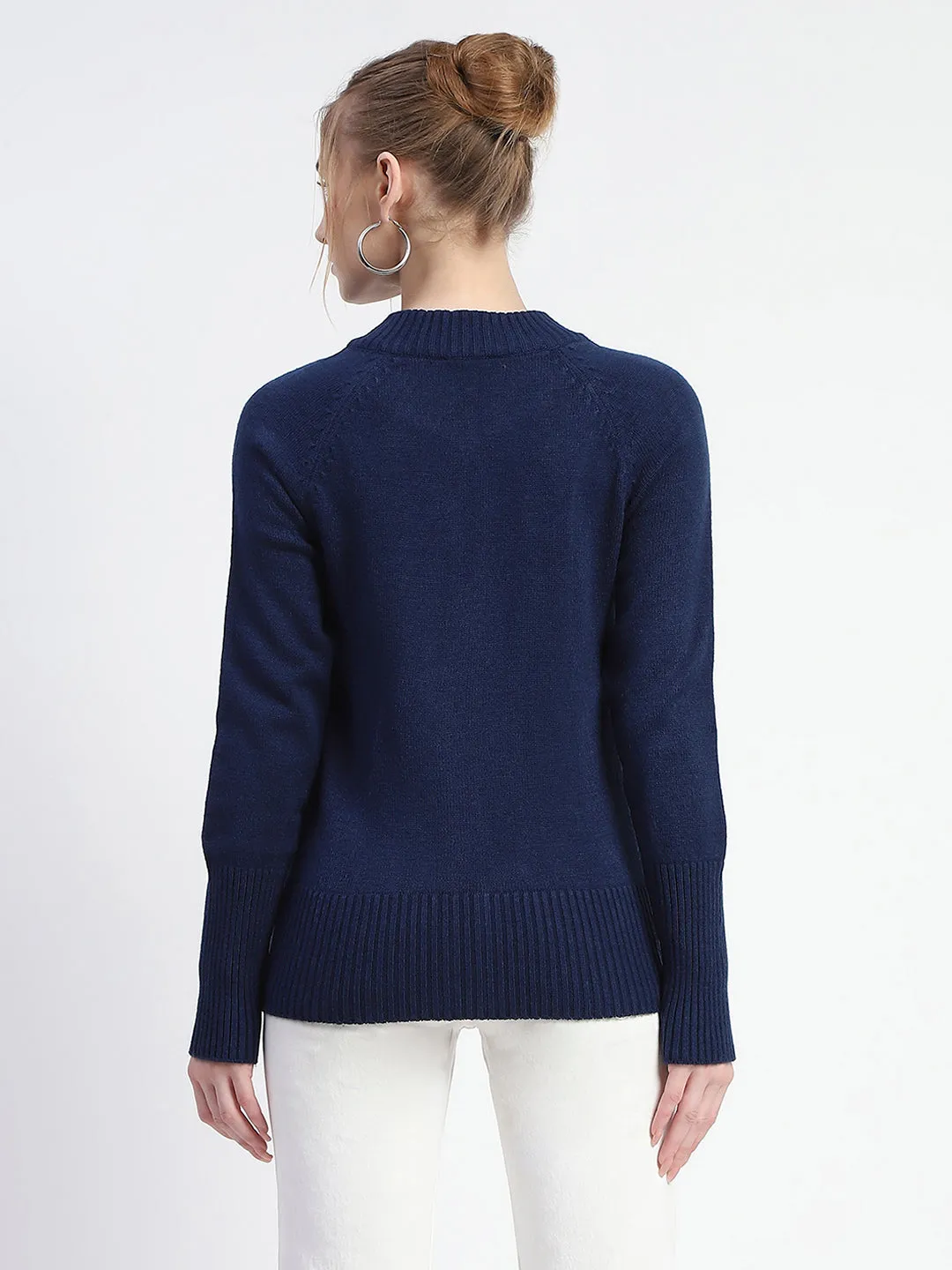 Madame Blue Full-Zip Knit Sweater