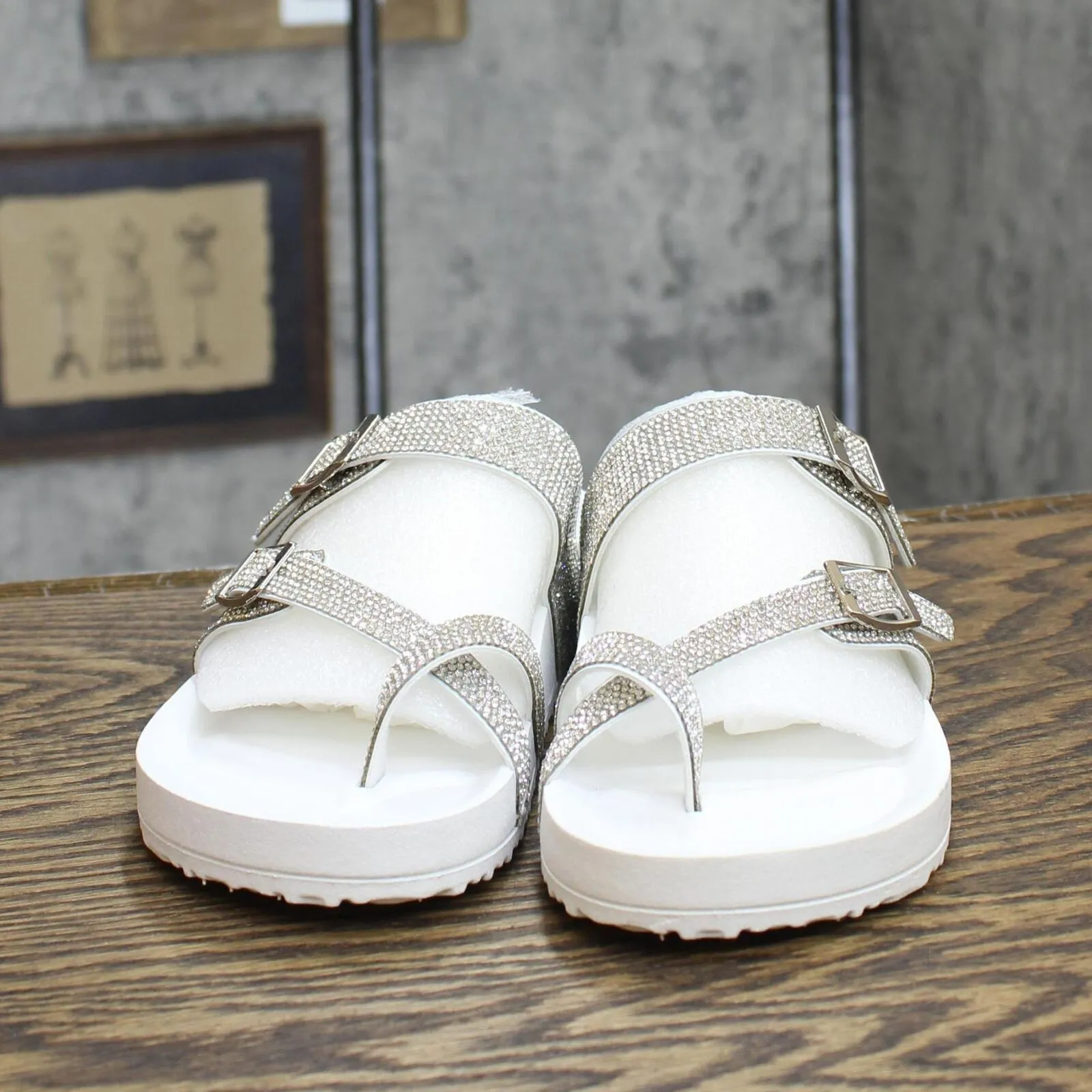 Madden Girl Women's Twila Slide Sandal TWIL01J1 White Multi 7M