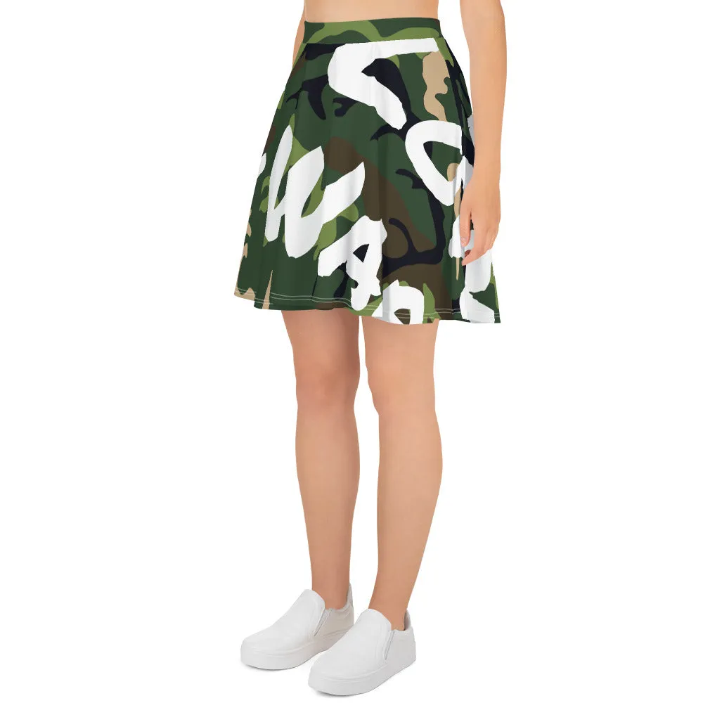 MAKE LOVE NOT WAR Camou Skater Skirt