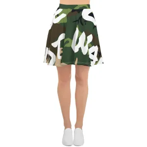 MAKE LOVE NOT WAR Camou Skater Skirt