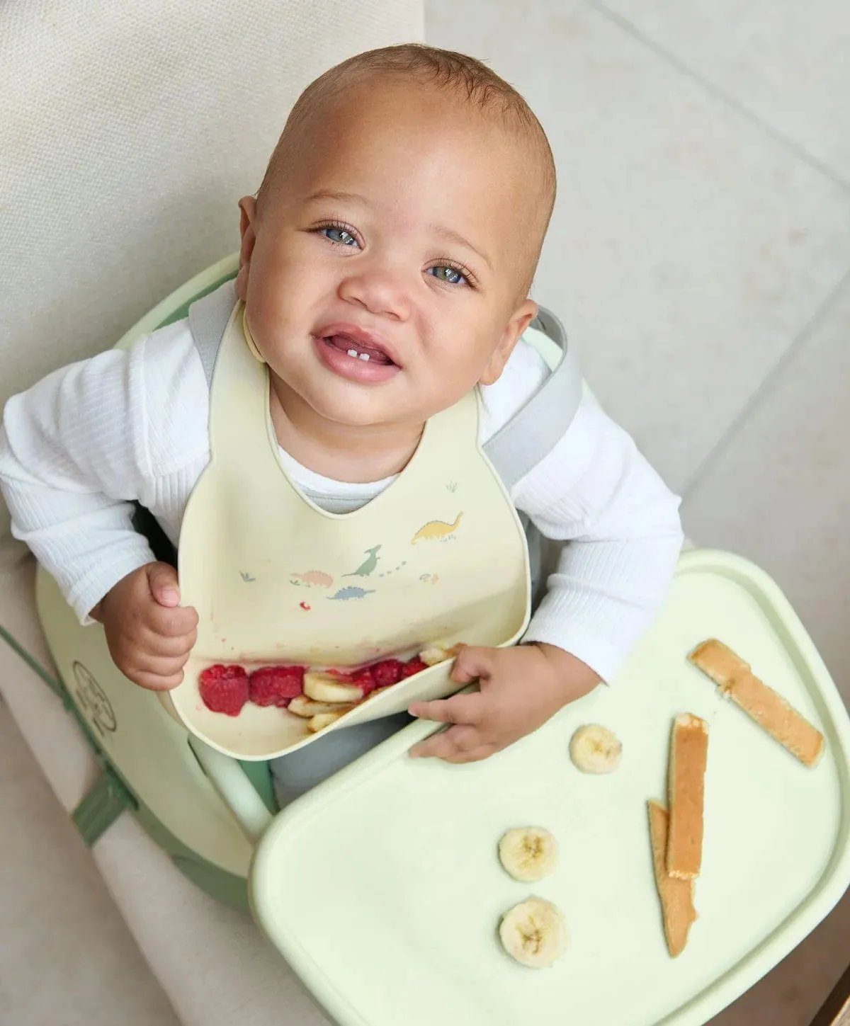 Mamas & Papas Silicone Bibs (2 Pack) - Dino Teal