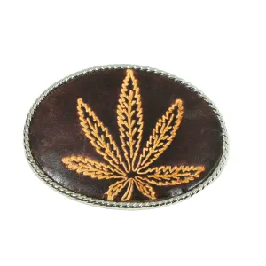 MB-78 -Embossed Leather Buckle-Leaf