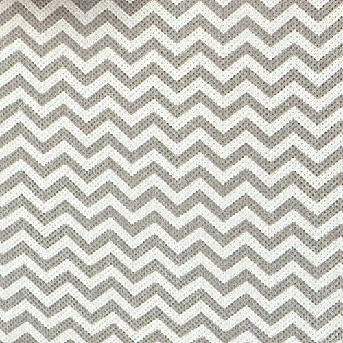 mDesign Soft Fabric Over Closet Shelving Hanging Storage Organizer with Removable Drawer for Closets in Bedrooms, Hallway, Entryway, Mudroom - Chevron Zig Zag Print with Solid Trim - Taupe/Natural