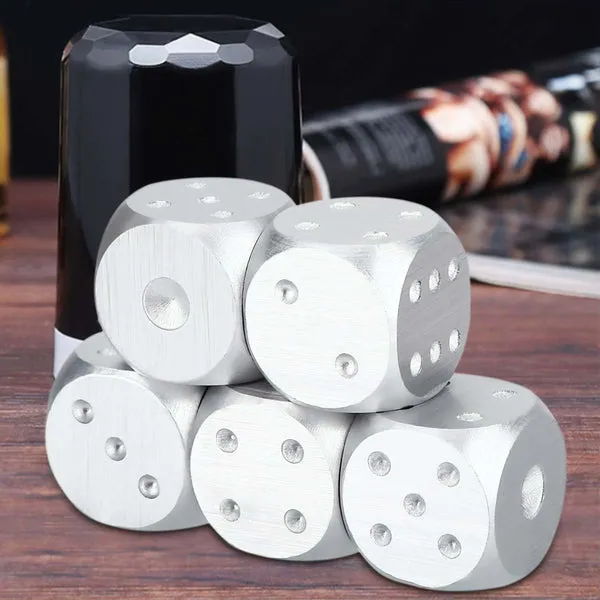 MEN'S BRUSHED STAINLESS DICE SET | 2 OPTIONS