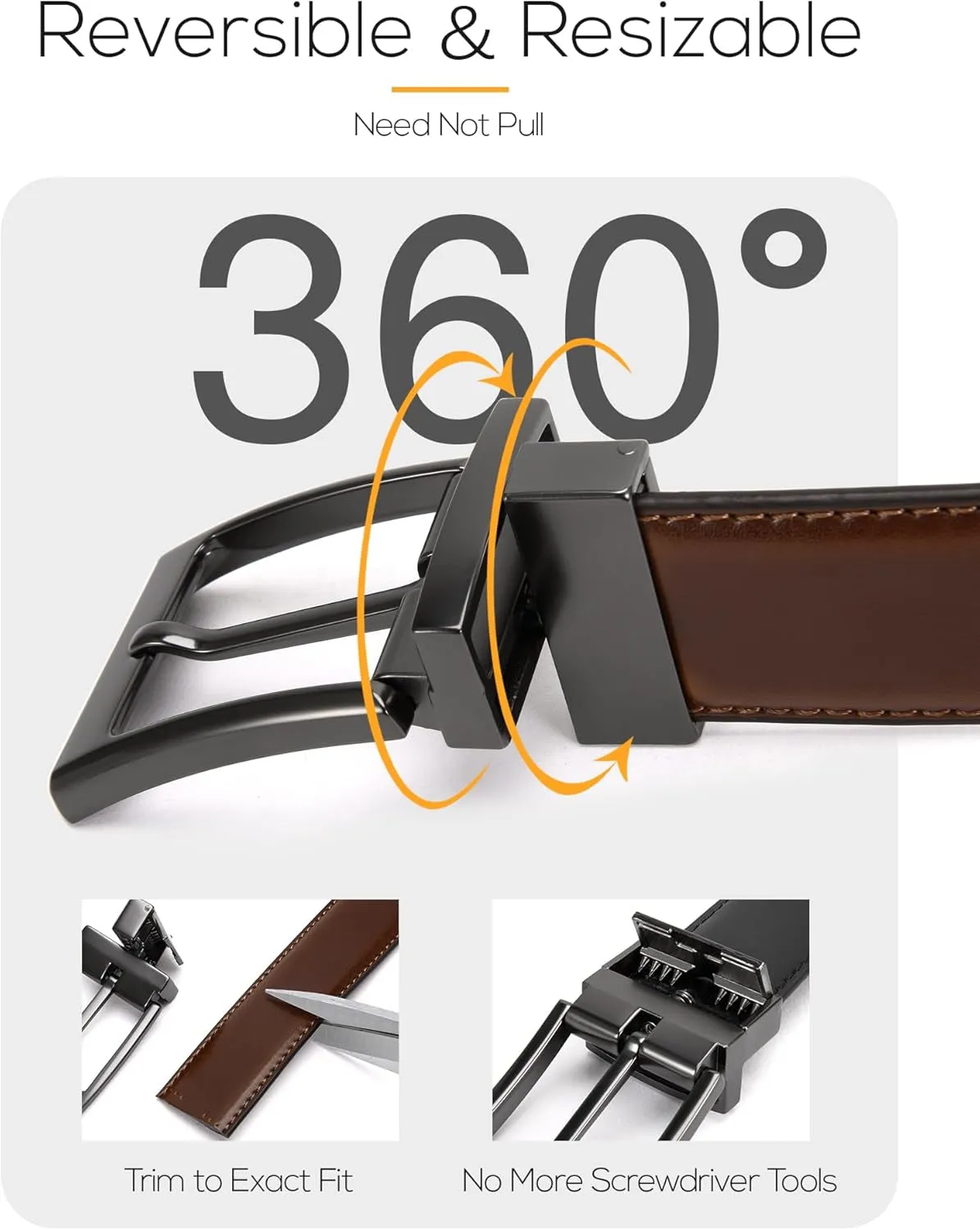 Mens double-sided belt for Dress and Casual