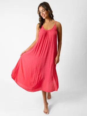 Miami Midi Side Slit Dress in Guava