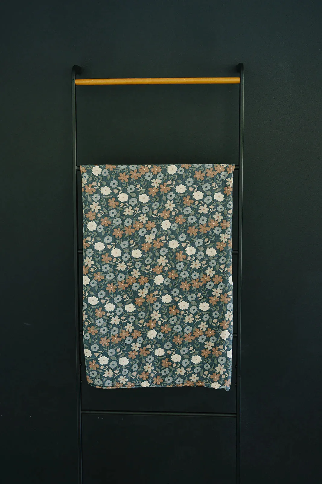 Midnight Floral Muslin Swaddle Blanket