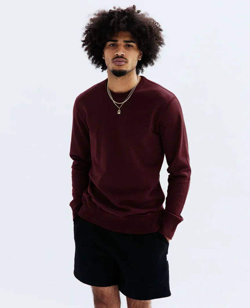 Midweight Terry Crewneck Crimson