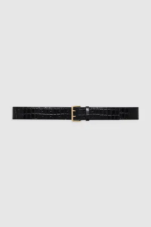 Mila Belt - Embossed Black