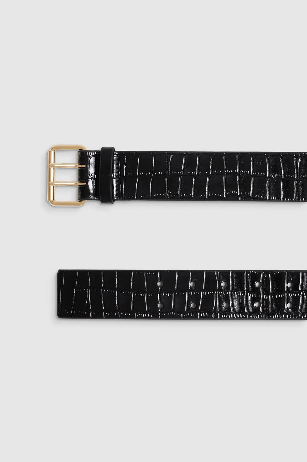 Mila Belt - Embossed Black