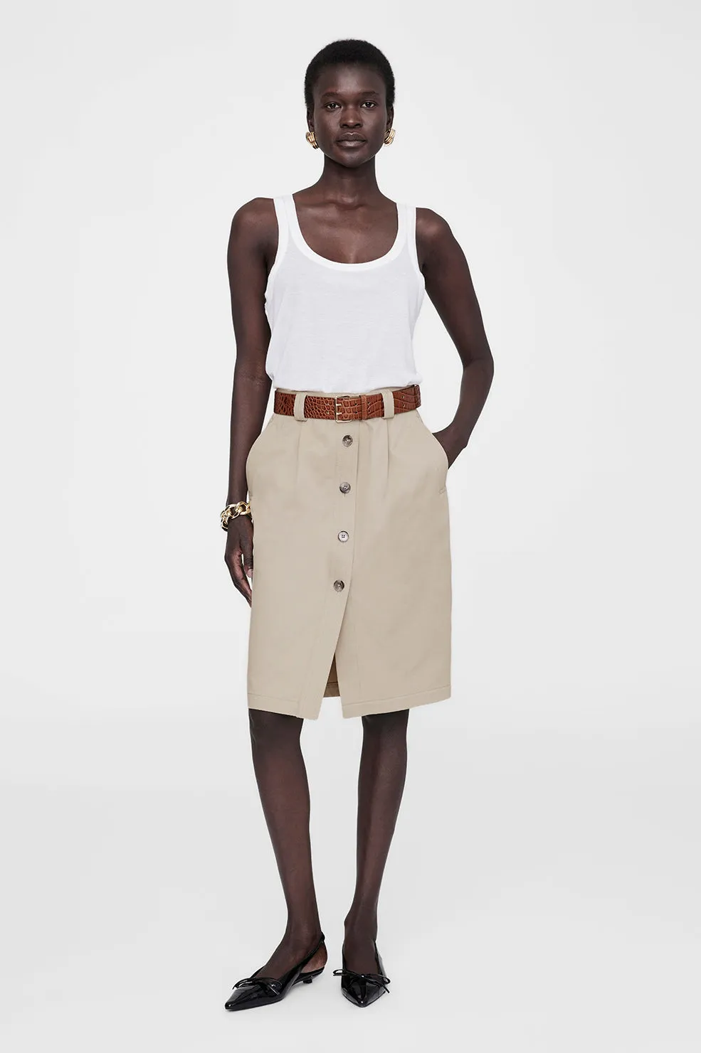 Mila Belt - Embossed Brown