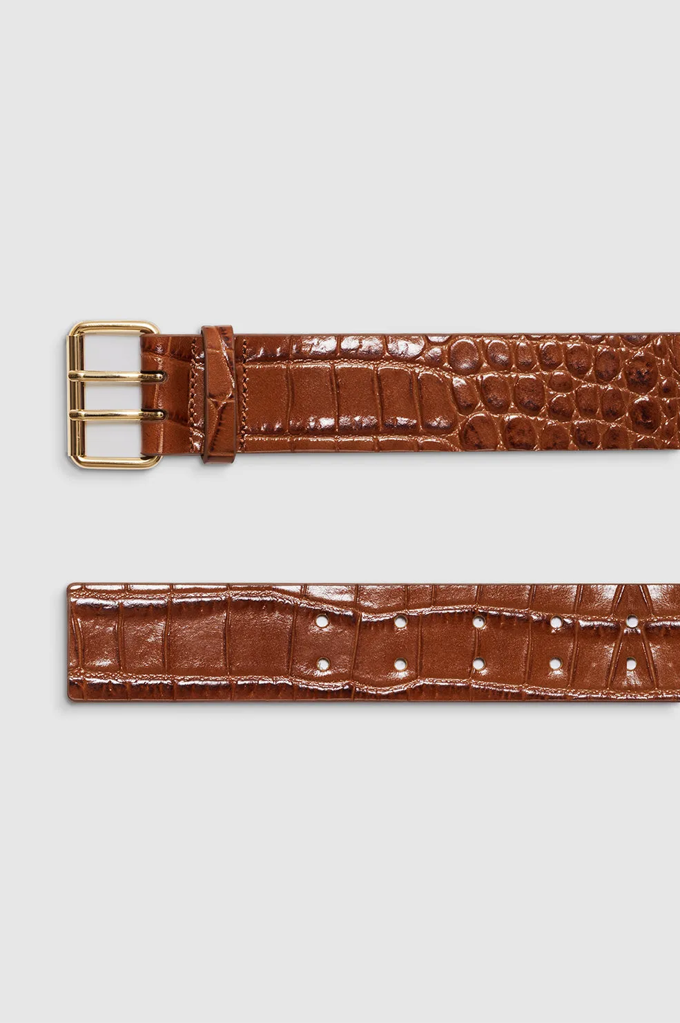 Mila Belt - Embossed Brown