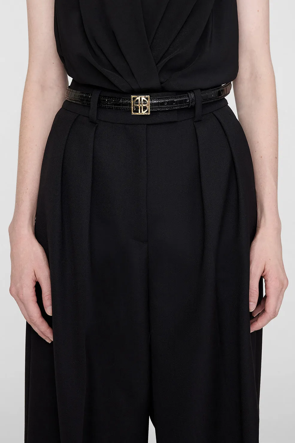 Monogram Belt - Black Embossed