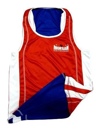 MORGAN REVERSIBLE RED/BLUE TRAINING BOXING COMPETITION SINGLET