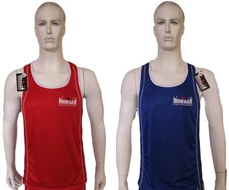 MORGAN REVERSIBLE RED/BLUE TRAINING BOXING COMPETITION SINGLET