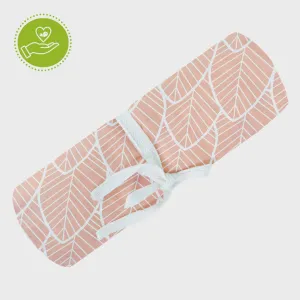 Muslin Swaddle - Pink Leaves