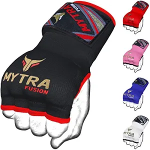 Mytra Fusion Kids Hybrid Boxing Inner Gloves Punching Boxing MMA Muay Thai Gym Workout Gel Inner Gloves (Black, Junior)